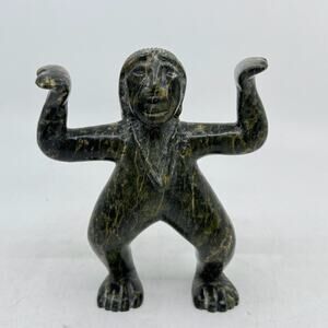 Inuit Handmade Serpentine Human Figure Sculpture